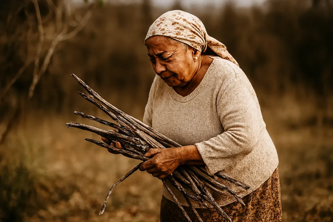 Viúva de Sarepta Mulher buscando gravetos